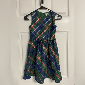 TAHARI GIRL Green Holiday Plaid Modi Dress